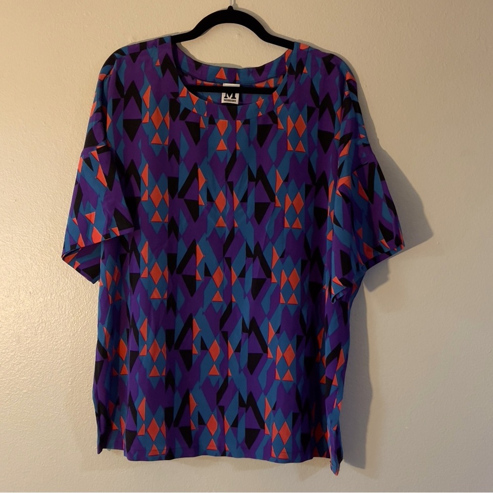 Missoni Geometric Print Short Sleeve Blouse XL-XXL Plus